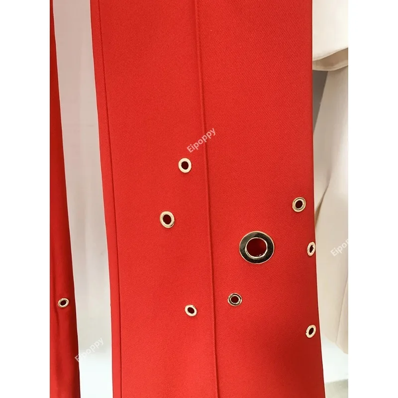 Женский костюм из блейзера и брюк подиумный облегающий двух предметов блейзер с