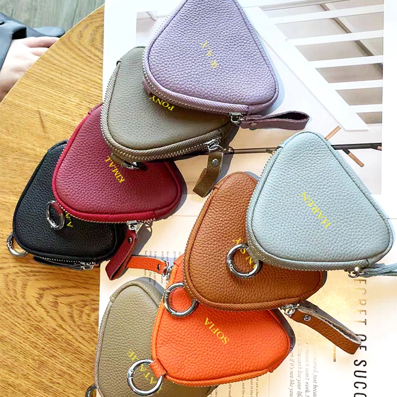 Треугольный кошелек для монет на заказ чехол наушников из натуральной кожи с