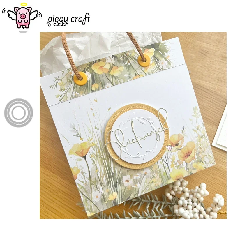 Piggy Craft металлические штампы для резки форма цветочный круг рамка скрапбукинга