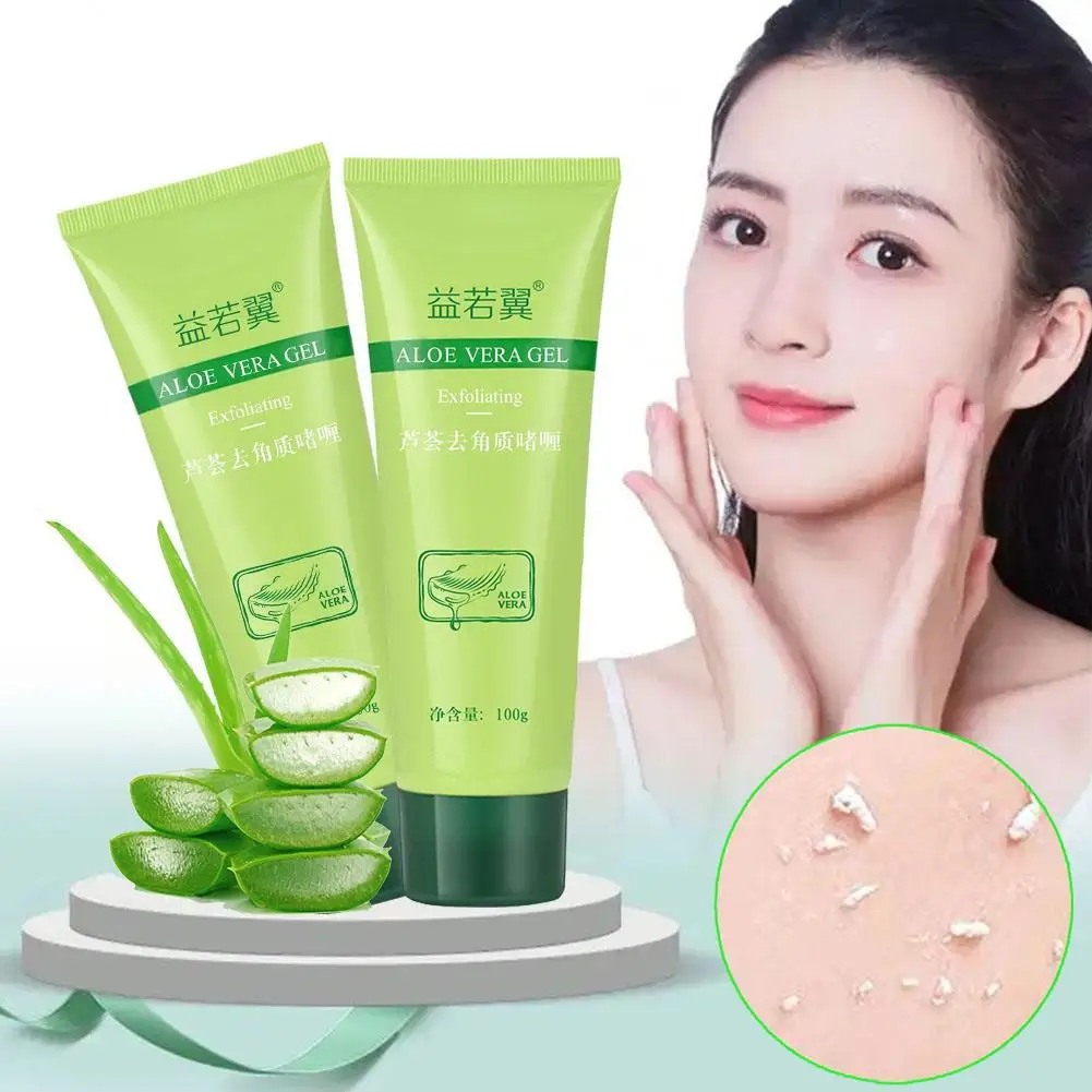 

2Pcs Aloe Vera Gel Exfoliating Cream Hydrating Facial Scrub Cream Deep Cleansing Clears Blackheads for Face Body Exfoliator