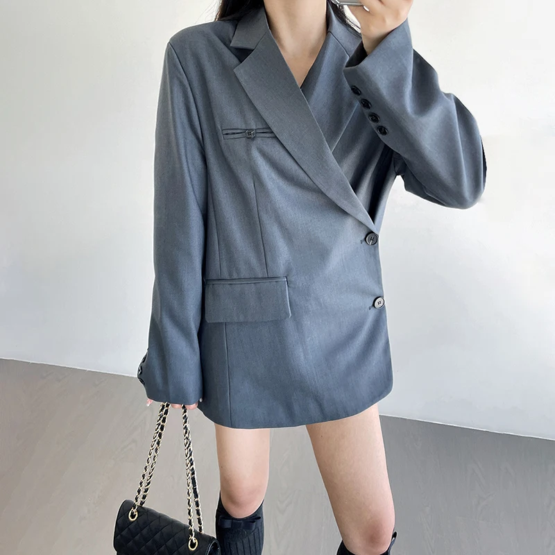 BPN повседневные сращенные однобортные минималистичные блейзеры для женщин с