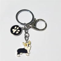 decorative cheap promotional cute cute welsh corgi dog key chain for women handbag pendant key chains