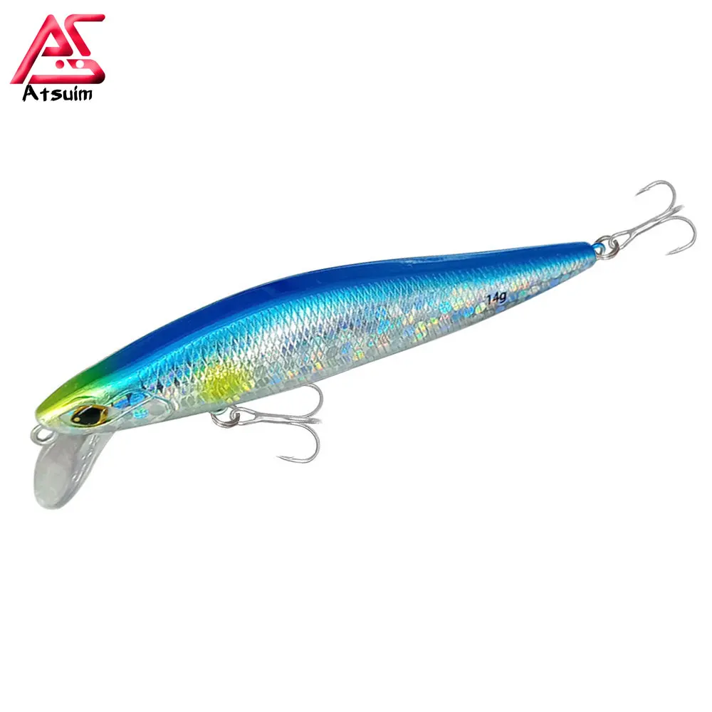 

AS Sinking Minnow Fishing Lure 5g7g10g14g Sea Bass Wobbler 3D Eye Treble Hooks Hard Crankbait Floating Tackle Pesca Swim Bait