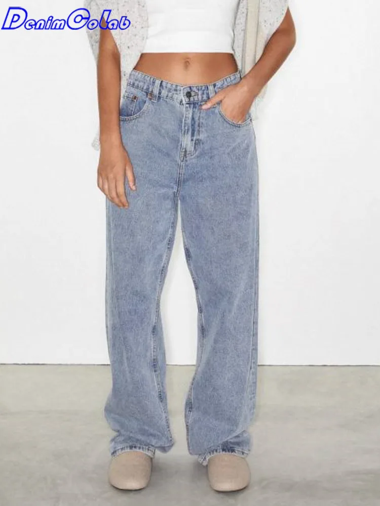 

Denimcolab 2022 Fashion High Waist Jeans Woman Retro Straight Pant Loose Boyfriend Jeans Ladies Streetwear Cotton Denim Trousers