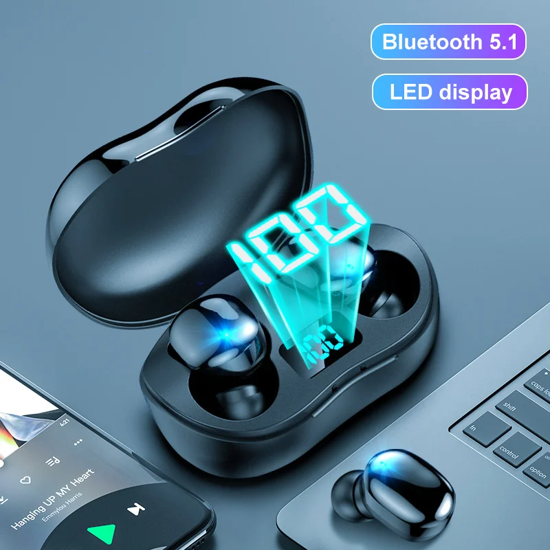 

Wireless Bluetooth 5.1 Earphones TWS Charging Box Headphone 9D Stereo Sports Waterproof Earbuds Headsets With Microphon 3000mAh