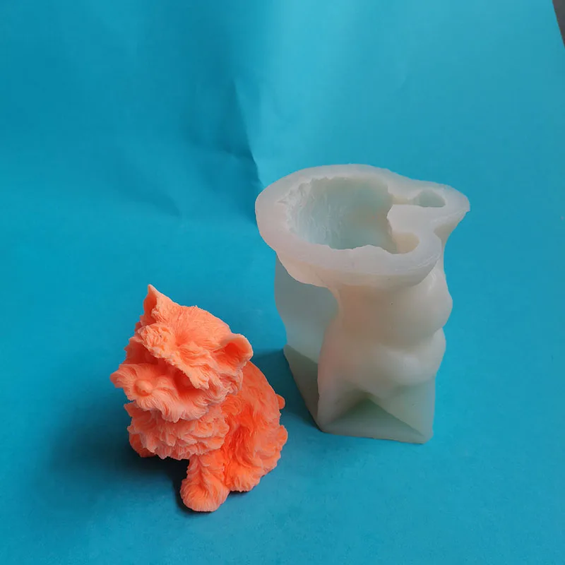 3D силиконовая форма для свечей бульдога большая шнауцера изготовление гипсового