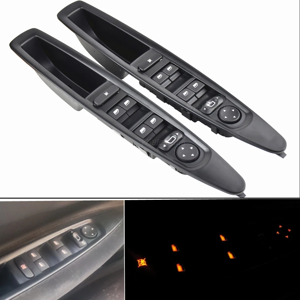 

For Citroen C4 2004-2011 LHD Electric Power Window Master Switch Lift With Rearview Mirror Button 6554.HA 9651464577