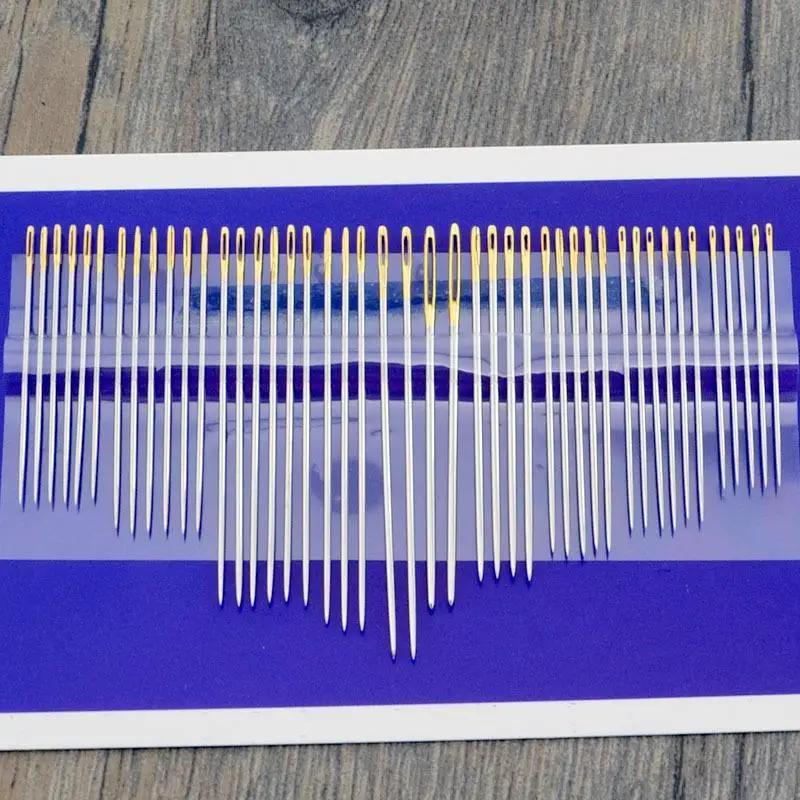 

Швейная игла из нержавеющей стали разных размеров, набор игл для вышивки крестиком из золотистой ткани, инструменты для шитья, ручная работ...