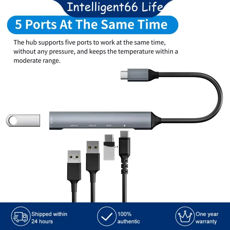 

For Macbook Laptops Pc Usb Hub Type-c Hub Splitter With Tf Sd Reader Slot Type C Hub Steam Deck Docking Station Usb-c Hub 4 In 1