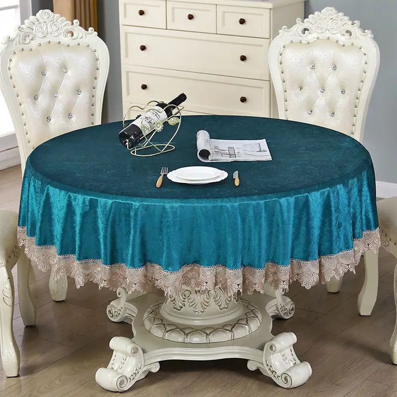 

New Lace Decorative Table Cloth Embroidery Round Tablecloth European Style Tea Coffee Table Cover Dining Tablecloth for Wedding