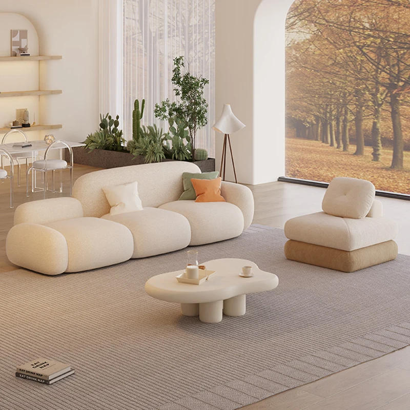 

Nordic Style Living Room Sofa Stretch Christmas Designer Modular Couch Floor Unusual Straight Lazy Canape Salon Home Furniture