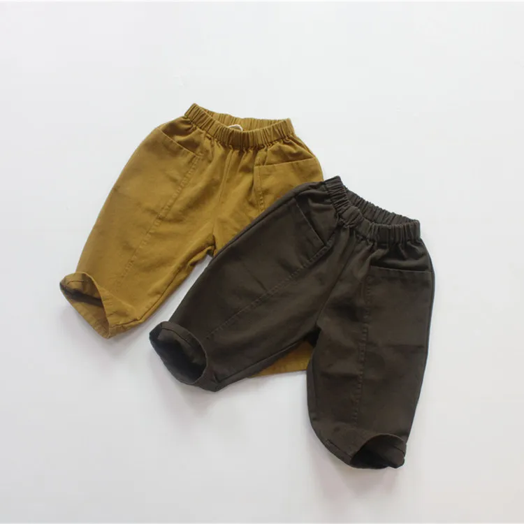 

Pants Ankle Length Elastic Waist Loose Straight Solid Comfortable Soft Fashion Modern Casual Simple Spring Children Unisex