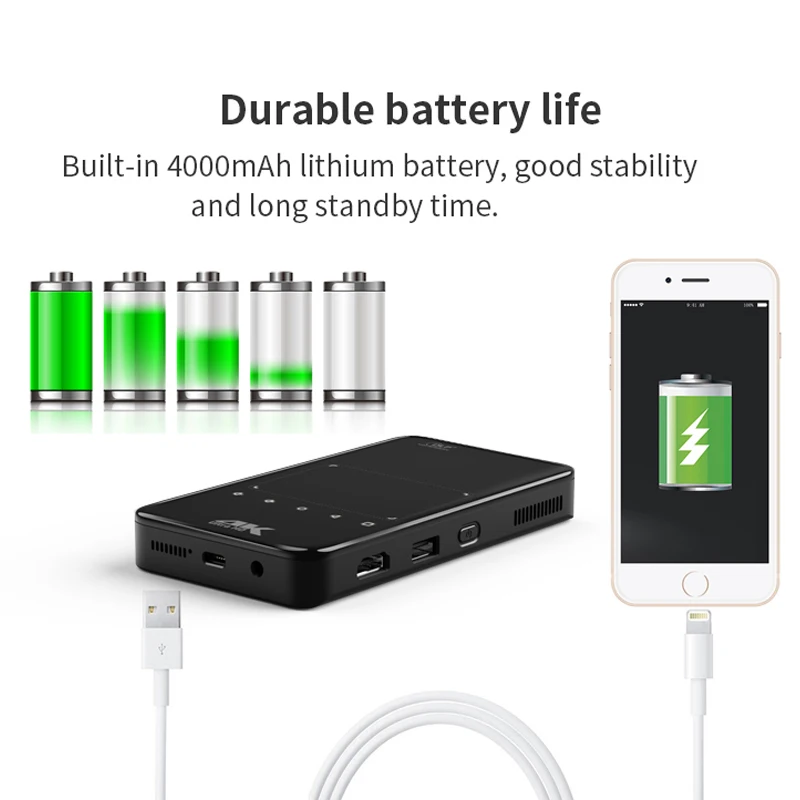 Умный портативный мини-проектор Vivicine S90 Android 1080 Wi-Fi видео Pico LED DLP проектор домашний