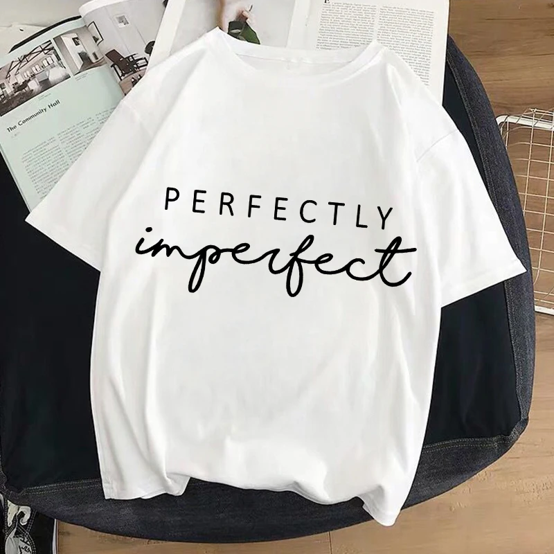 

Perfectily Graphic Print T-shirt Women Tee Harajuku Aesthetic White Top Casual Tshirt 2021 New Summer Fashion Y2k Female T Shirt