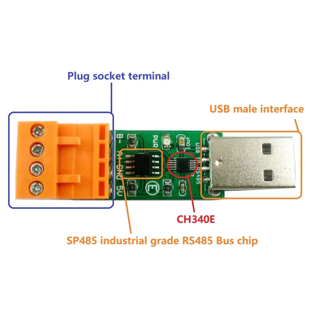Преобразователь USB в RS485 UART WIN10 MAC LINUX OS CH340 SP485 заменяет FT232 CP2102 PL2303 MAX485 MAX3485 SP3485