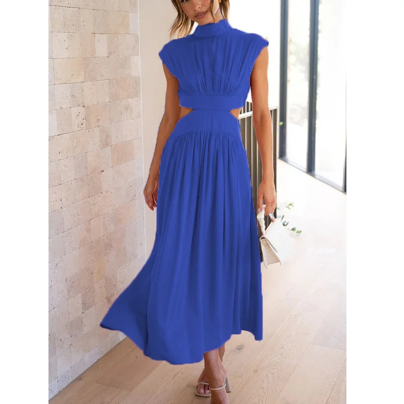 

Женское летнее платье без рукавов, длинное облегающее платье с открытой спиной, модель 26660