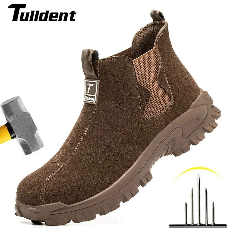

European Standard High Top Safety Shoes Men Anti-smashing Anti-piercing Work Boots Wear Resistant Male Indestructible Shoes