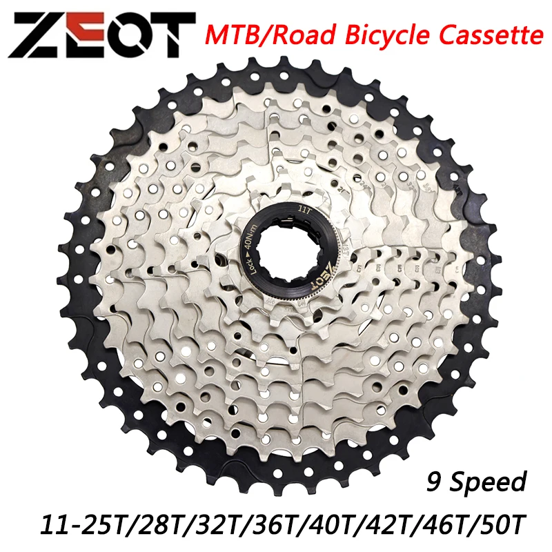 

ZEOT 9 Speed Cassette Sprocket 11-25T/28T/32T/40T/42T/46T/50T Bicycle Flywheel for MTB Road Bike for SHIMANO SRAM Bike Parts
