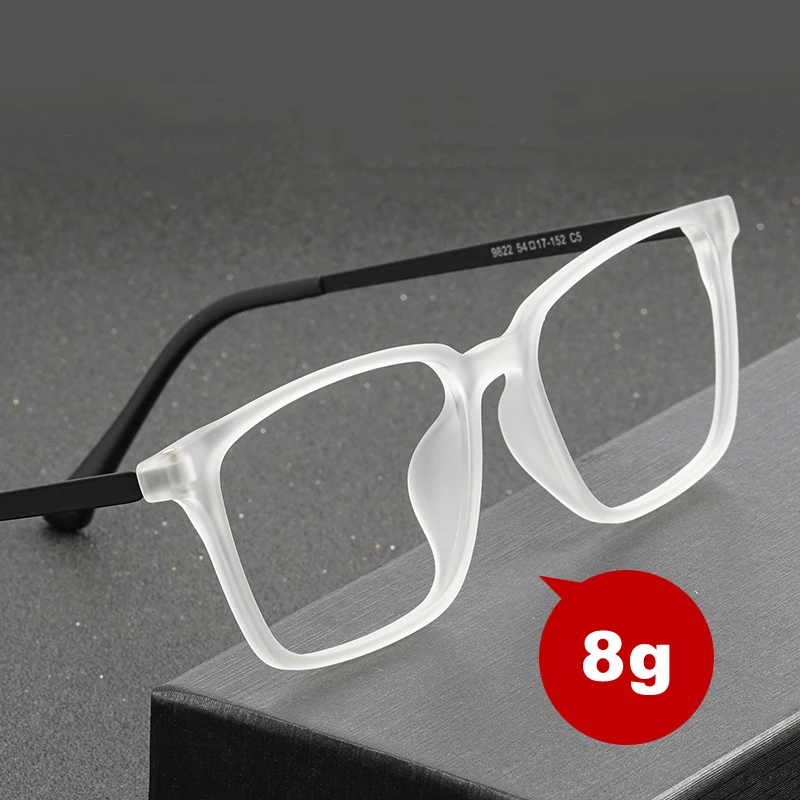 

Ultralight TR90 Dlasses Frame Pure Titanium Myopia Glasses Male Comfortable Retro Square Large Frame Optical Glasses Frame 9822