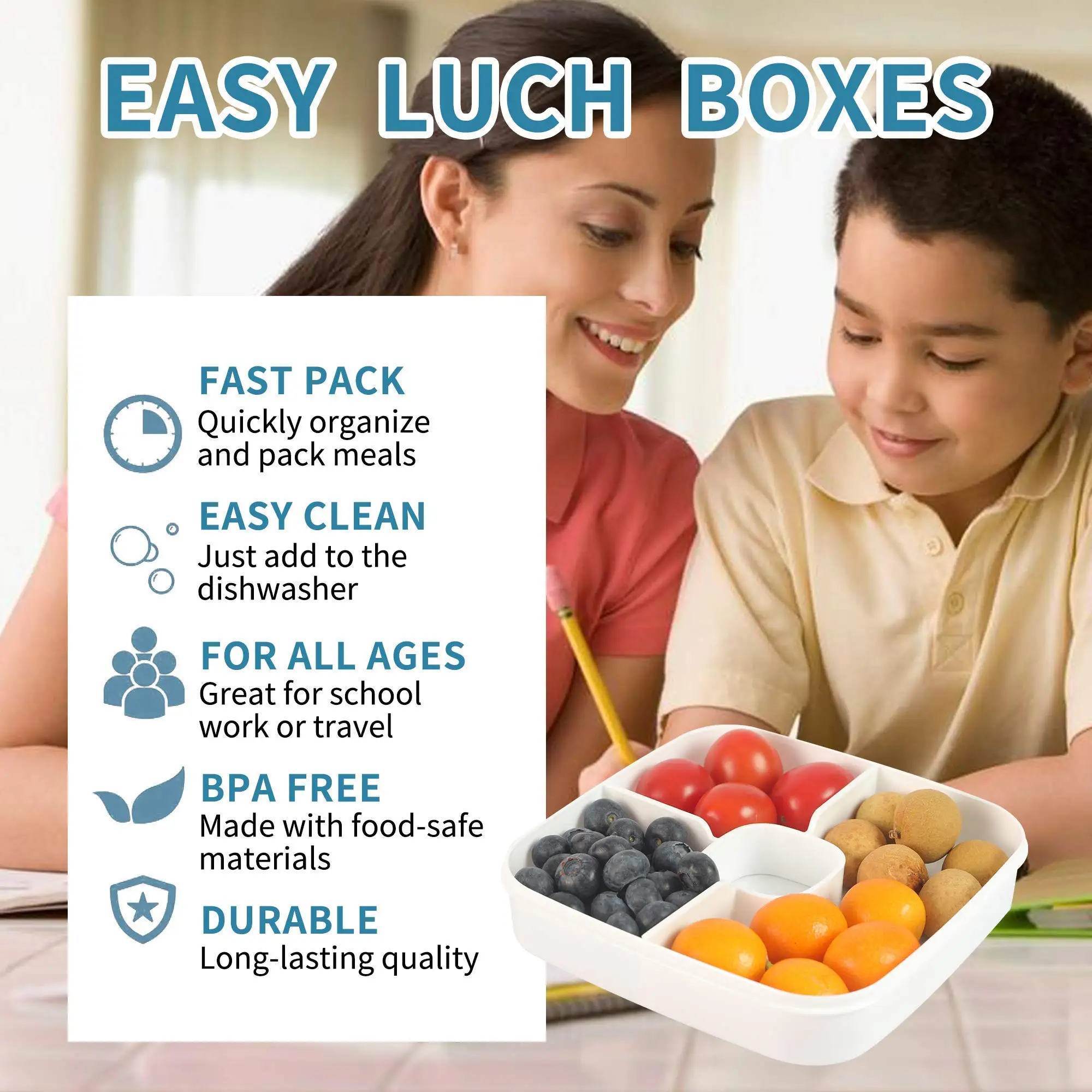 Контейнер для хранения салата с 3 отделениями коробка бенто со съемным подносом и