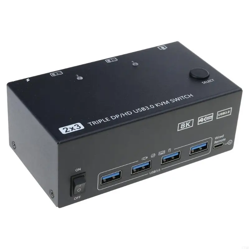 U75B Triples Monitors KVM Switcher 2Displayport HDTV USB3.0 для двойного ПК 3 -экраны