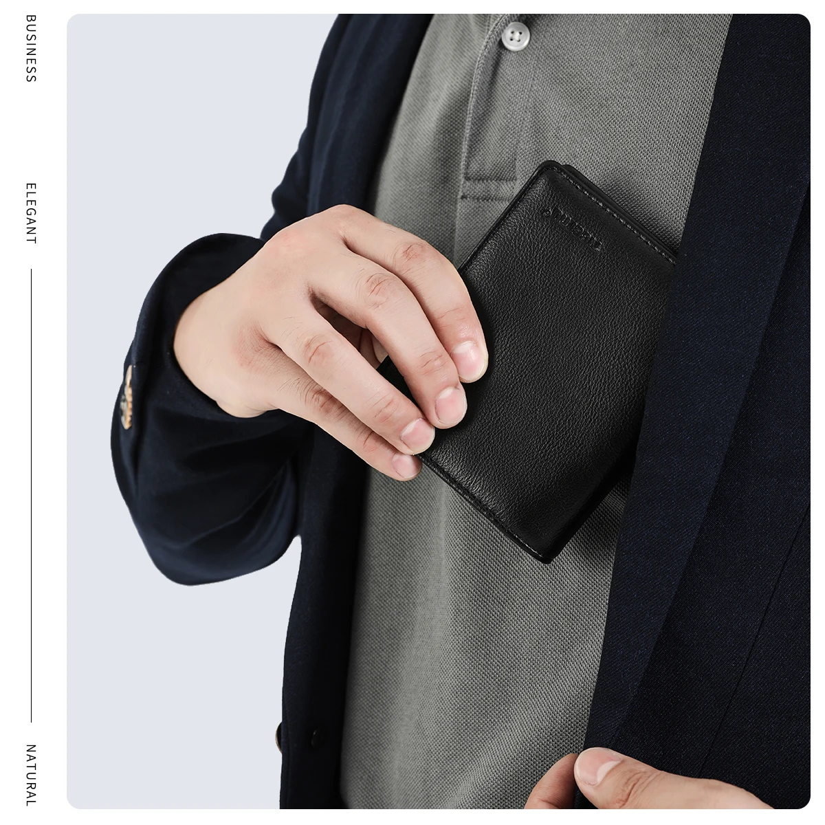 Tigernu Короткий кошелек мужской деловой тонкий дизайнерский бумажник с