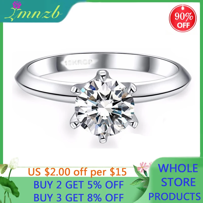 

Sell at a loss! Luxury Classic 1 Carat CZ Zircon Ring 18KRGP White Gold Color Wedding Rings For Women Gift