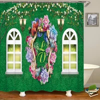 3d european rural flowers forest landscape printing waterproof shower curtain polyester bathroom curtain home decoration curtain