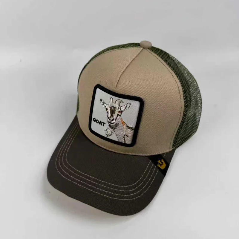 Фото Goorin Bros The Original Trucker The Tiger Goat Grey Bass Мужские зимние кепки Мягкая бейсболка с животными Черная шапка Кепки №1
