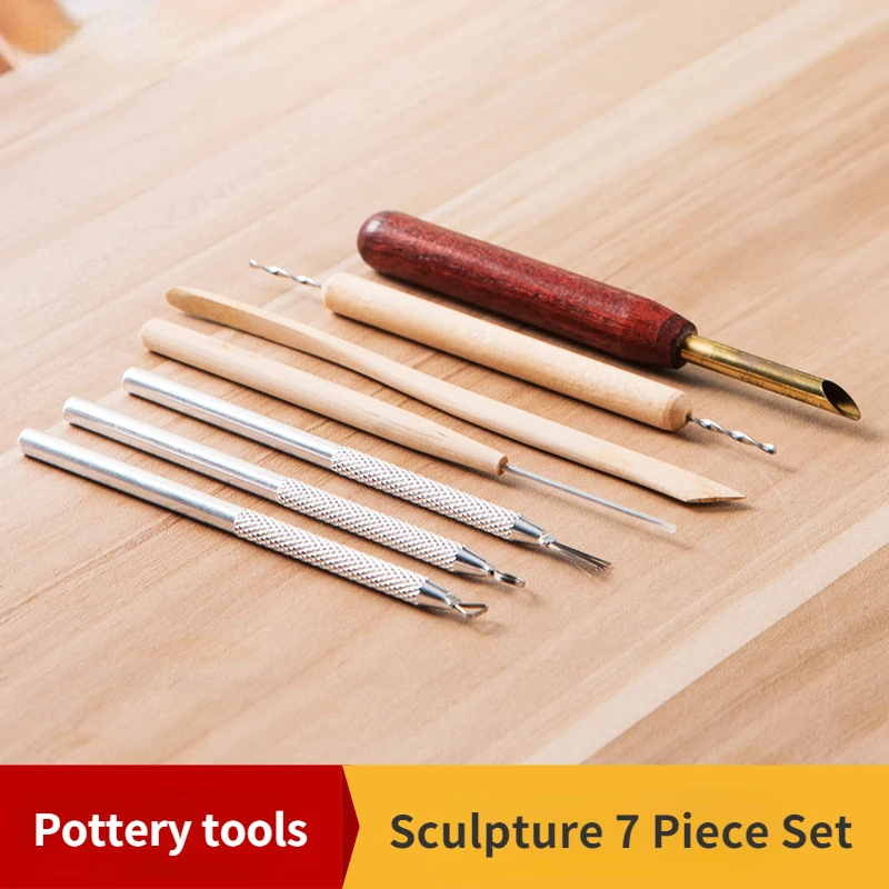 

Pottery Tool Sculpture 7-piece Set of Multi-functional Modeling Tools Finely Carved Clay Oil Mud Soft Pottery Clay Plastic Knife