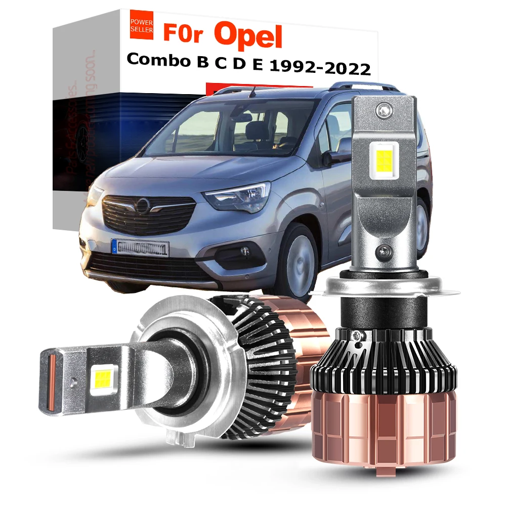 2 X Автомобильная светодиодный светодиодсветильник лампа фары дальнего и ближнего света для Opel Combo B C D E 1992-2022 100 Вт 5700 лм Canbus передсветильник фара K белая