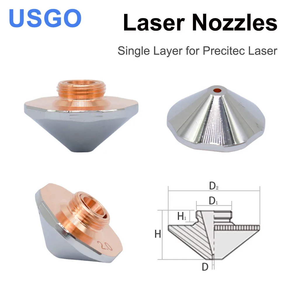 Лазерные сопла диаметром 28 мм однослойные и двухслойные калибр 0 8–4 для режущей