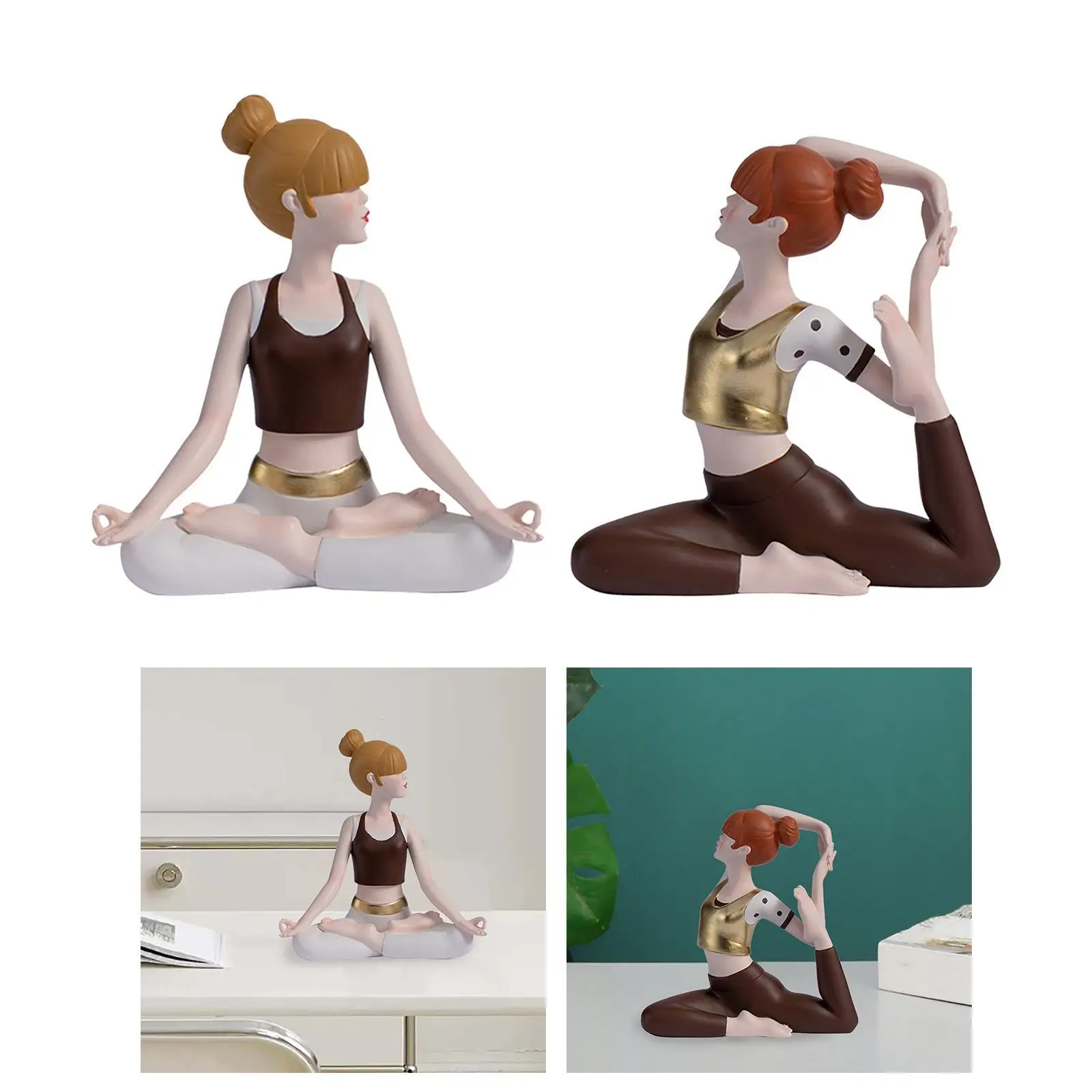 Статуя девушки-йоги художественная женская фигурка для шкафа центральная