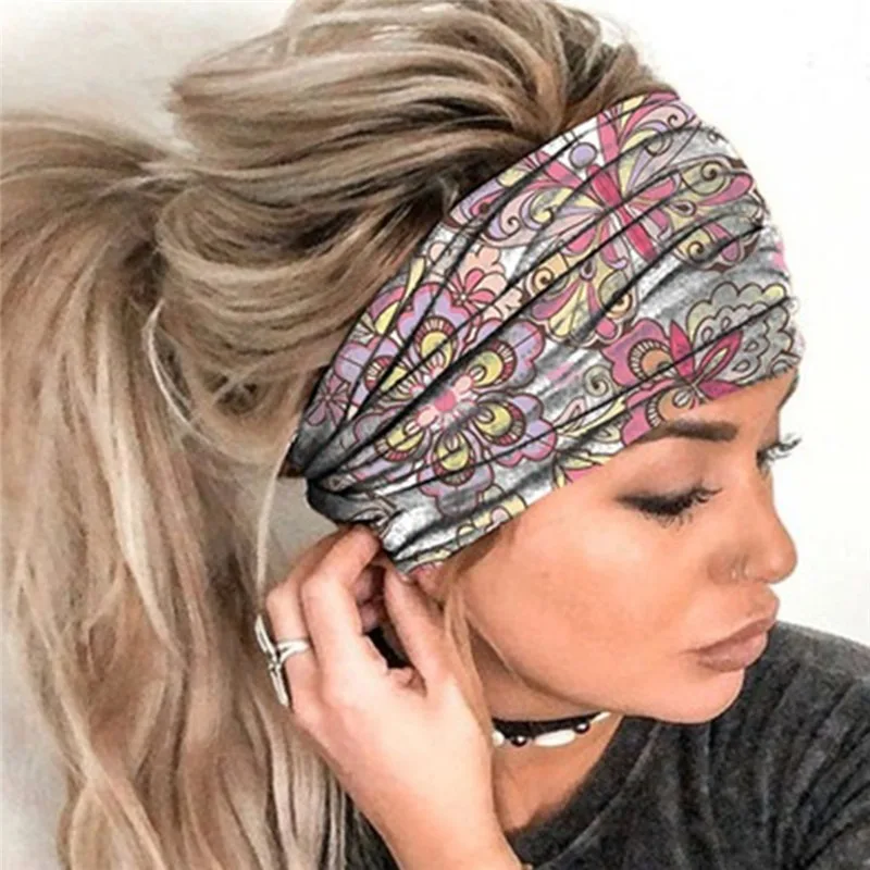 

Women Headpiece Stretch 2023 Turban Hair Accessories Headwear Yoga Run Bandage Hair Bands Headbands Wide Headwrap
