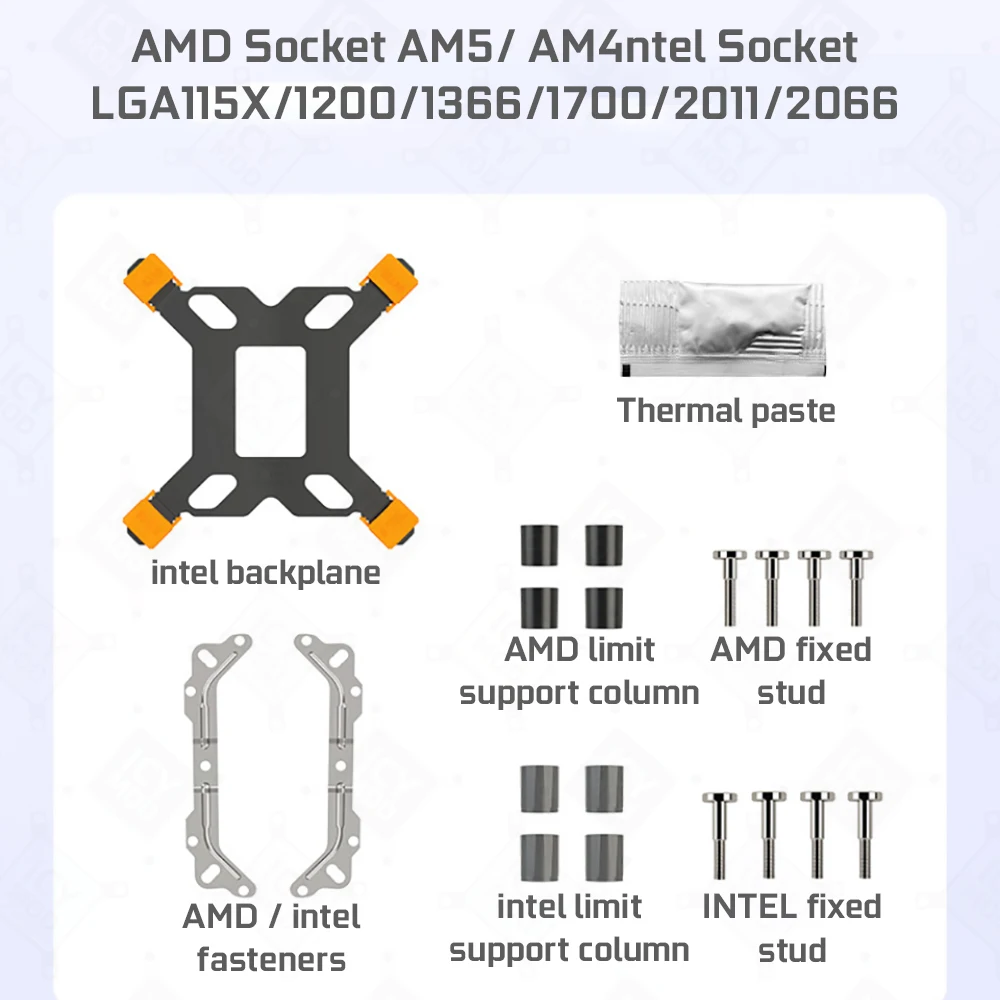 Радиатор с воздушным охлаждением процессора 6 тепловыми трубками скорость 2000