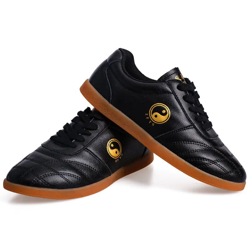 Cowhide Women Unisex Men Tai Ji Martial Arts Wing Chun Shoes Chinese Traditional Training Workout Casual Jogger Taewodo Sneakers