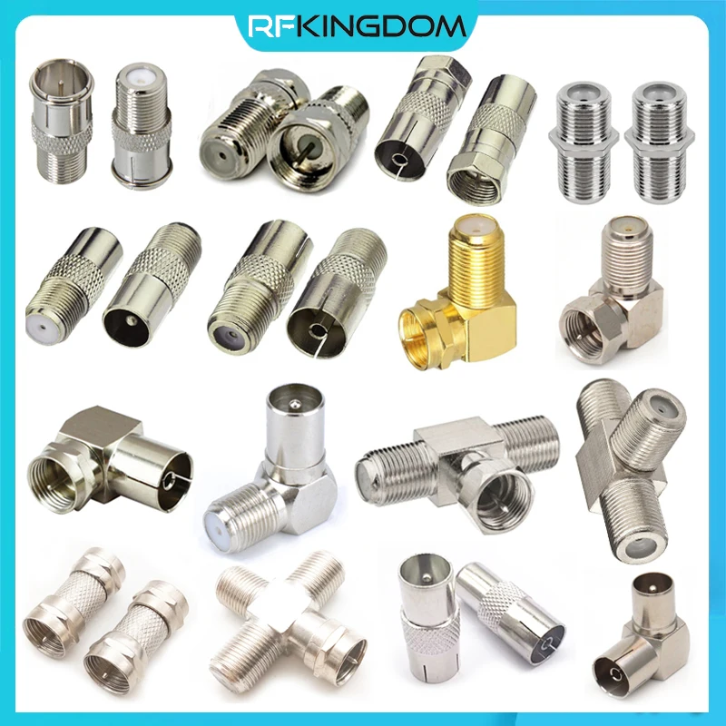 1PC Tipo F a TV Adattatori IEC Antenna TV da 90 Gradi Antenna Spina Connettore Ad Angolo Retto Presa Cavo Coassiale F-TV Set