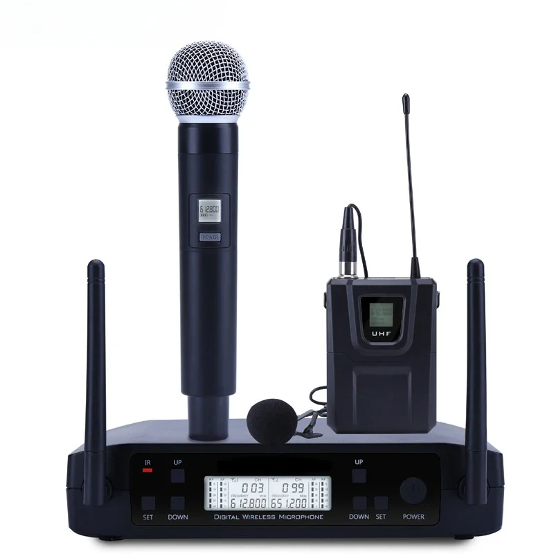 GLXD4 UHF Беспроводной микрофон Караоке DJ Микрофонная система Двойной бета Ручной