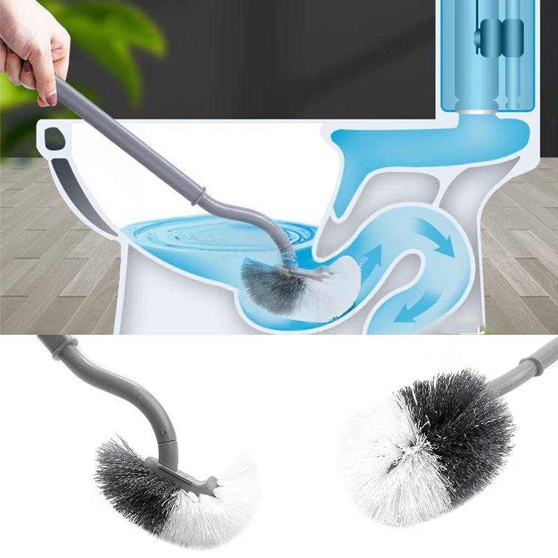 

Bathroom Wall hanging S-type Toilet Curve Brush Bent Head Corner Gap Brush Soft Hair Household Items Cleaning Tools Accessories