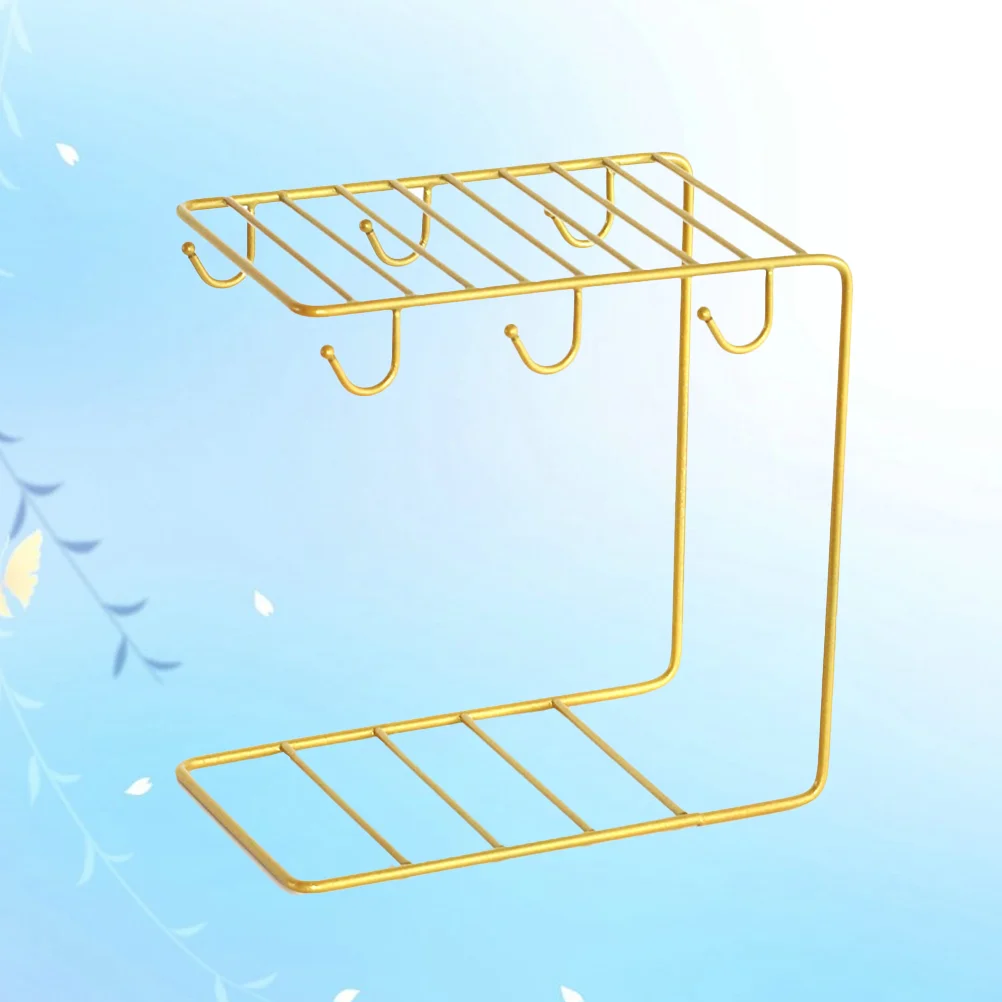 

1 Pc Cup Rack Plating Storage Basket Cup Tree Cup Organizer for Tea Shop Restaurant