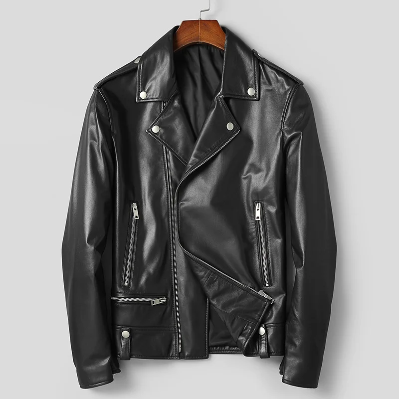 

Casaco Coats High Coat quality Mens 100% Real Male Motorcycle Leather Autumn Jacket Clothes Men Masculino Casaul Sheepskin