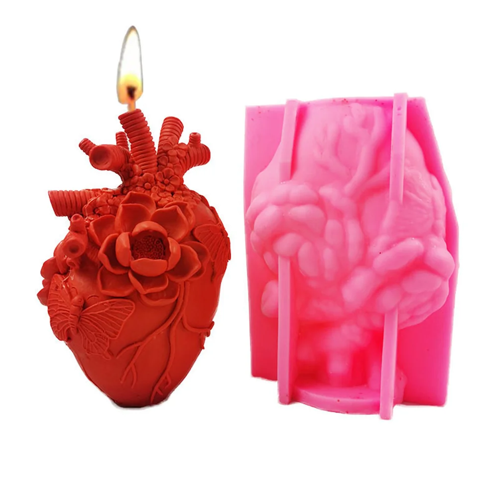 

3D Heart Silicone Candle Mold Large size Silicone Mold for Making Soap Gypsum Resin Crafts DIY Dessert Chocolate Candle Decor