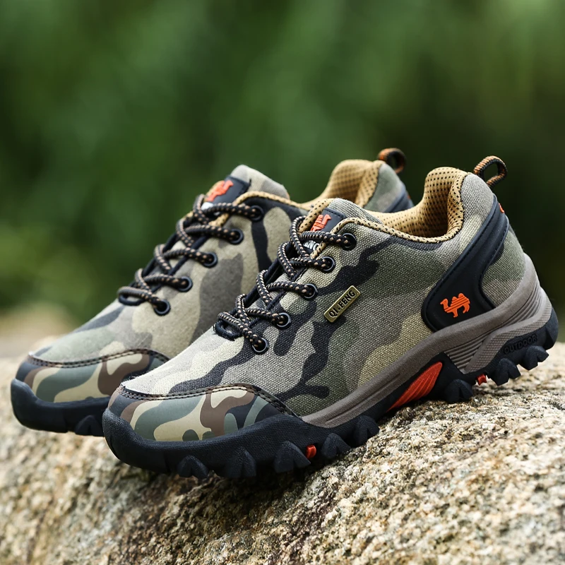 HIKEUP New men Outdoor Shoes Camouflage Couple Casual Hiking Shoes Walking Sneaker Spring And Autumn Sports Casual Shoes