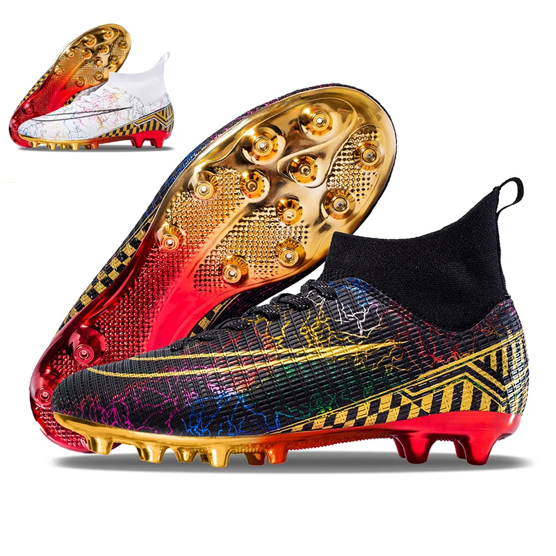 35-46# TF Professional Unisex Soccer Shoes Long Spikes High Ankle Football Boots Outdoor Grass Cleats Football Shoes