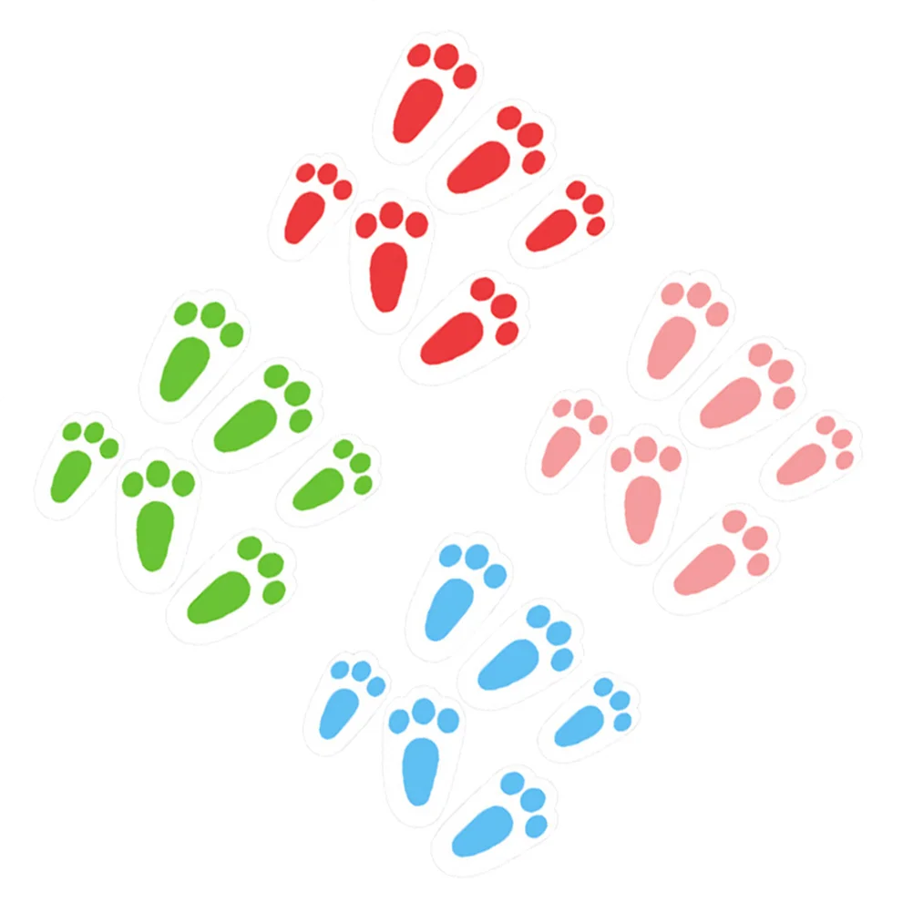 

24pcs Bunny Footprints Decals Easter Window Clings Rabbit Footprints Clings