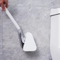 toilet brush household golf shape cleaning brush tool silicone no dead angle long handle wash toilet wall hanging base supplies