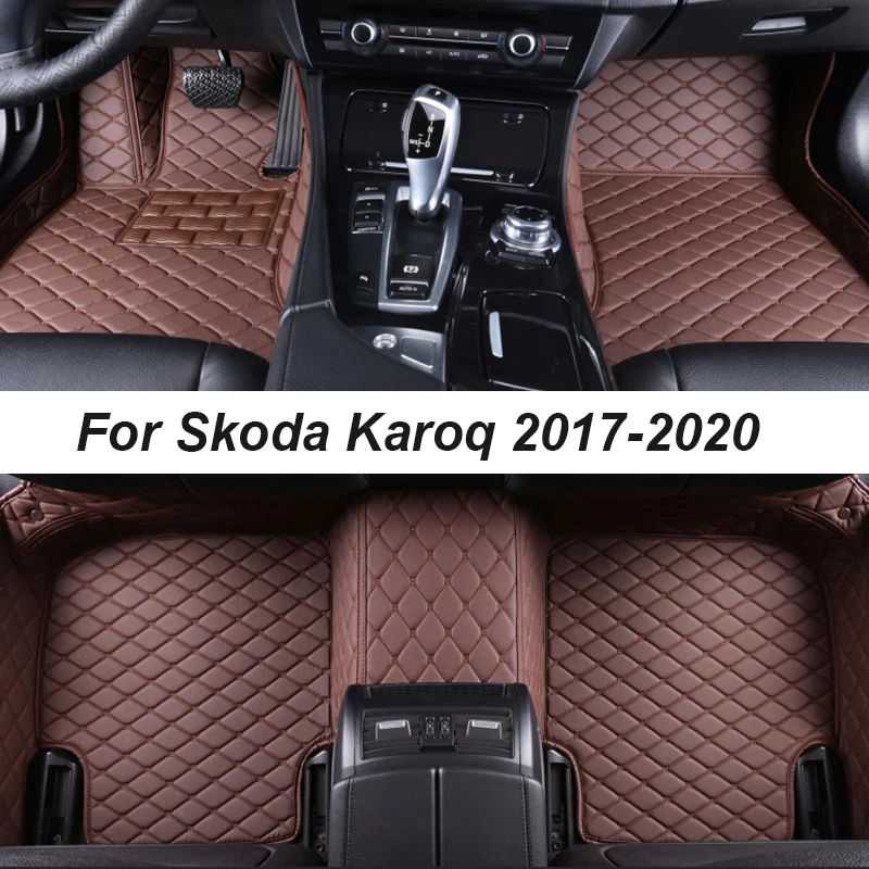 

Автомобильные коврики для Skoda Karoq 2017-2020, аксессуары для прямых поставок, интерьерные аксессуары 100%, кожаные коврики, накладки для ног