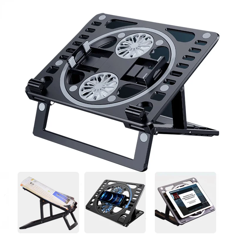 

Laptop Stand with a Large Dual Cooler Fans Foldable 180° ASB Tablet Bracket Holder for Gaming Laptop Notebook/MacBook Factory