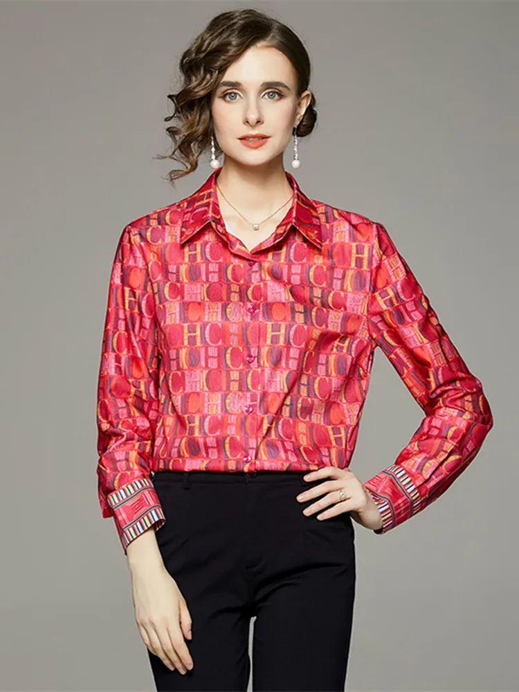 Блузка женская шифоновая с длинным рукавом модная повседневная рубашка в стиле