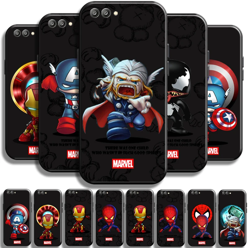

Marvel Cartoon Avengers For Huawei Honor V20 V10 V9 Phone Case Coque Black Shell Funda Cases Shockproof TPU Carcasa Soft